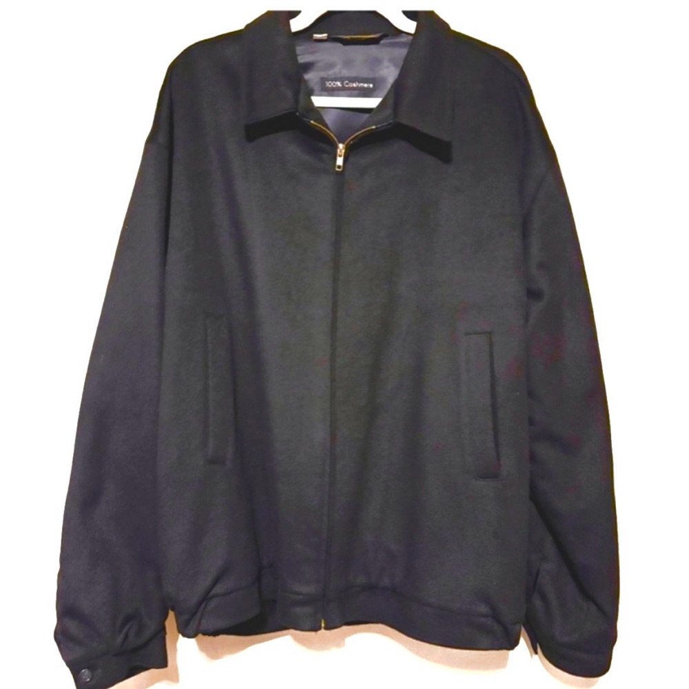 Men's Majer Vintage 100% Cashmere Bomber Jacket Black